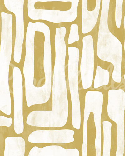 Tapet geometric galben cu forme abstracte.