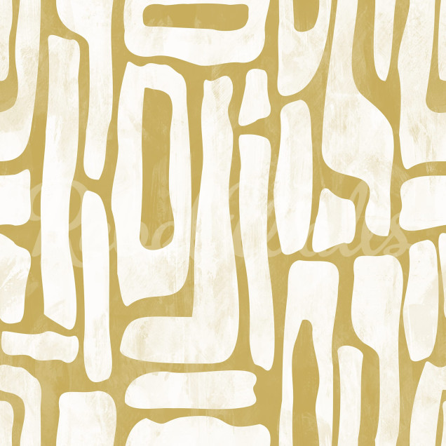 Tapet geometric galben cu forme abstracte.