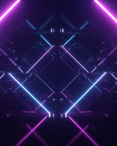 Neon Beams, Midnight - un «Neon Beams» vibrant și modern, cu culori neon roz și albastru.