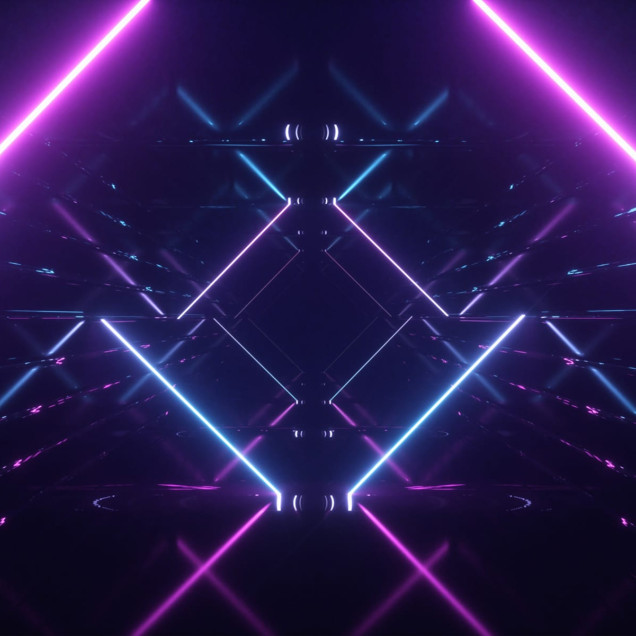 Neon Beams, Midnight - un «Neon Beams» vibrant și modern, cu culori neon roz și albastru.