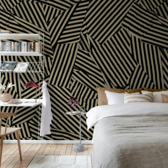 Tapet abstract cu design modern în dormitor