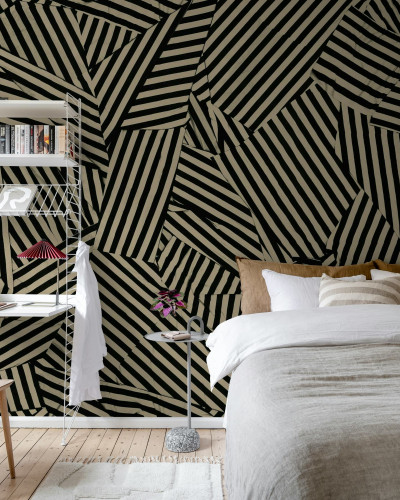 Tapet abstract cu design modern în dormitor