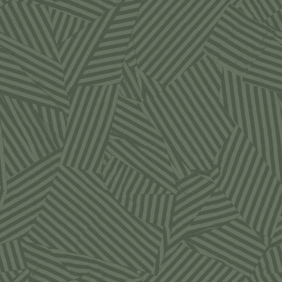 Tapet abstract verde cu model geometric în living modern