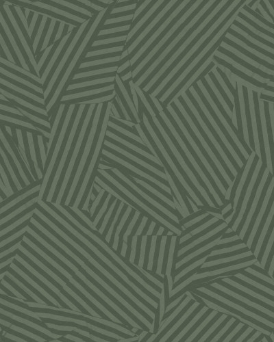 Tapet abstract verde cu model geometric în living modern