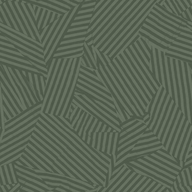 Tapet abstract verde cu model geometric în living modern