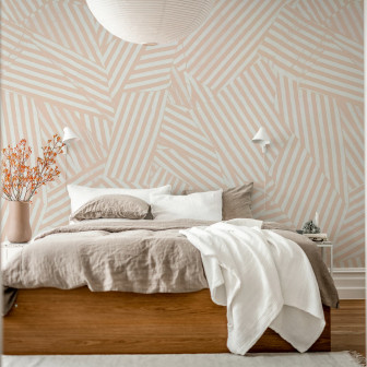 Tapet abstract roz în dormitor