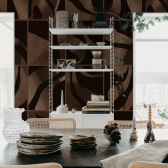 Tapet abstract maro cu design modern