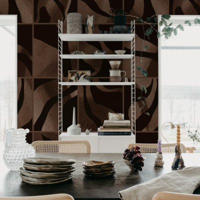 Tapet abstract maro cu design modern