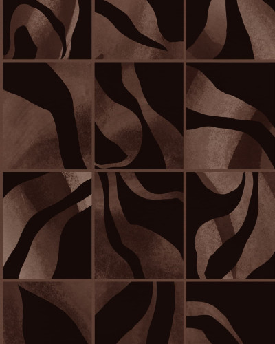 Tapet abstract maro cu design modern