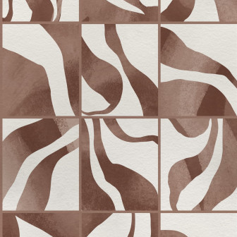 Tapet cu design abstract maro în dormitor