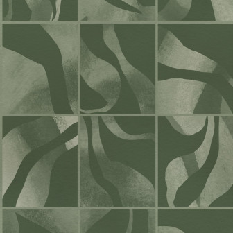 Floating Tiles, Dark Green, Rebel Walls