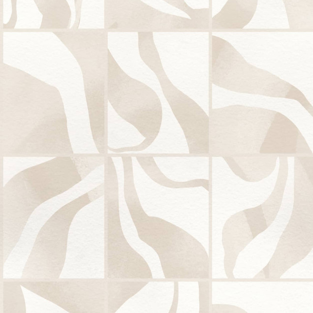 Tapet bej cu model abstract într-un living modern