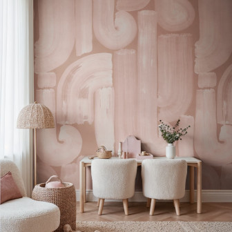 Tapet abstract roz cu design modern