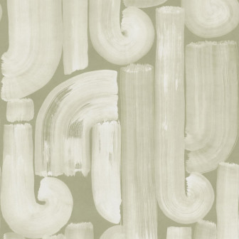 Tapet verde cu model de pensulă abstract