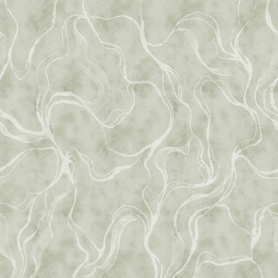 Tapet verde cu model de curbe albe într-un living elegant