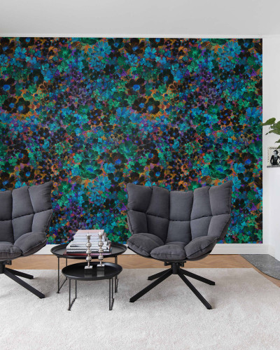 Fototapet floral în stil retro