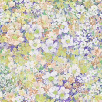 Dormitor cu tapet floral pastelat