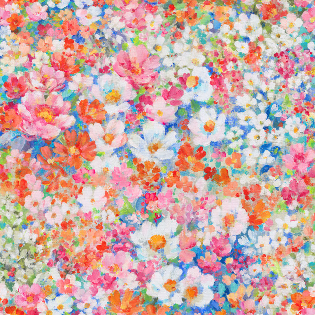 Fototapet floral colorat Flowerhaze într-un living modern
