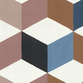 Tapet geometric cu romburi colorate în nuanțe de roz și albastru