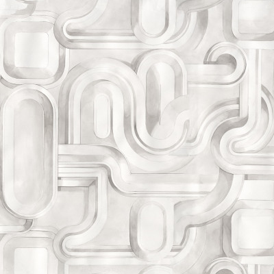 Fototapet abstract gri cu design modern în dormitor
