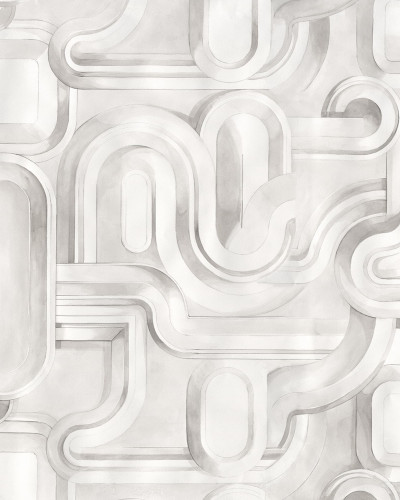 Fototapet abstract gri cu design modern în dormitor