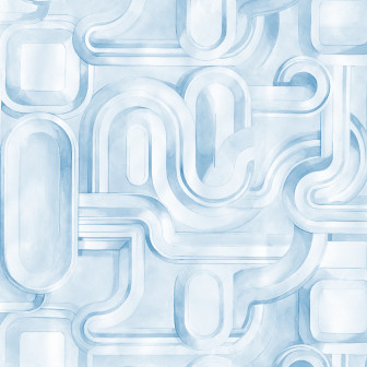 Tapet abstract albastru într-o cameră de copii