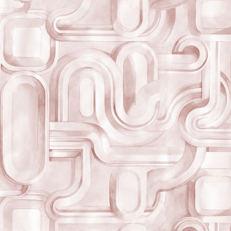 Tapet abstract roz în decor interior modern