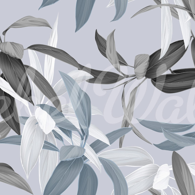Tapet floral albastru cu design sofisticat