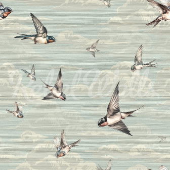 Swallow Sky, Vintage Blue, Rebel Walls