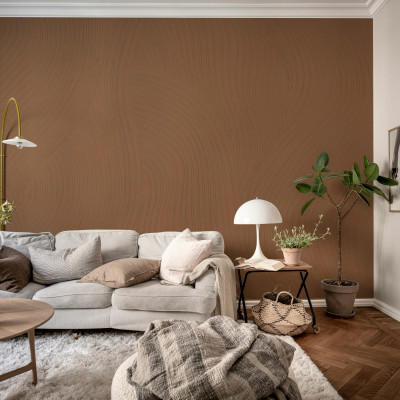 Tapet maro-mocha într-un living elegant
