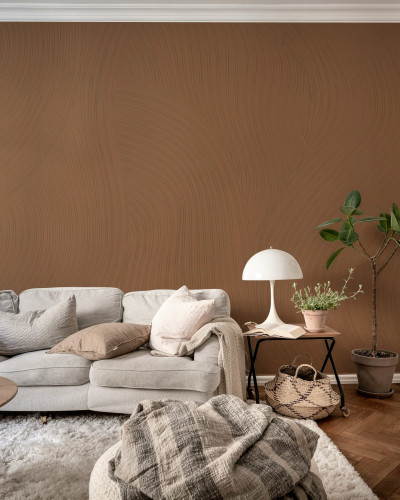 Tapet maro-mocha într-un living elegant