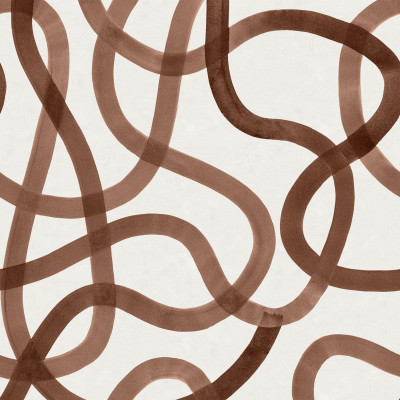 Tapet cu model abstract mocha într-un living modern