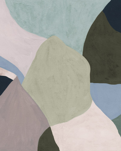 Fototapet abstract în nuanțe de roz și albastru, design modern