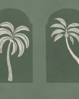 Palm Arches, Green, Rebel Walls
