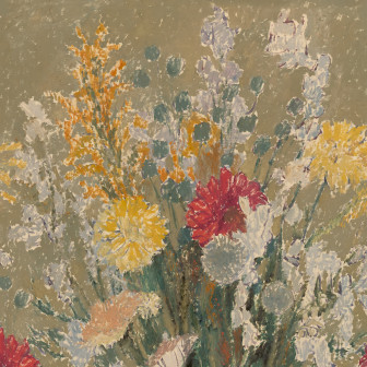 Fototapet floral cu design artistic și boem