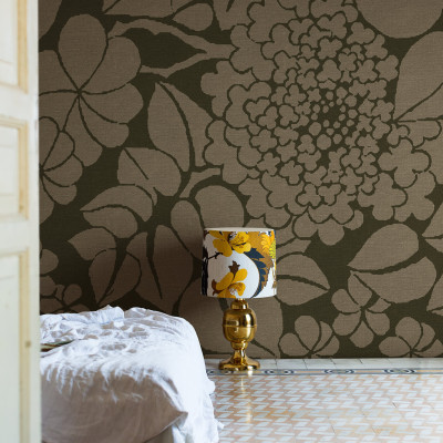 Fototapet floral bej cu design elegant