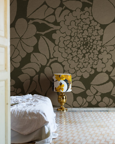 Fototapet floral bej cu design elegant