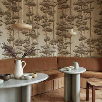 Fototapet cu pini maro, design interior