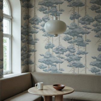 Tapet cu design de pădure de pini 