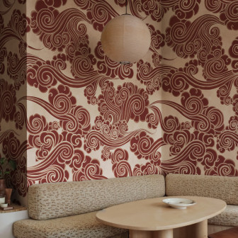 Tapet decorativ cu design abstract roșu