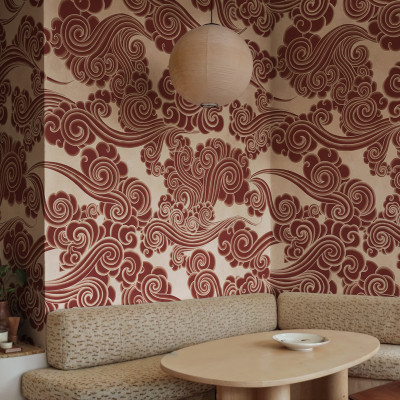 Tapet decorativ cu design abstract roșu