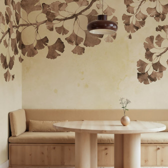 Tapet cu frunze maro Maidenhair Tree