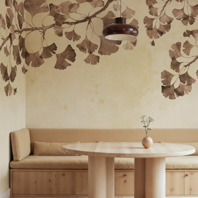 Tapet cu frunze maro Maidenhair Tree