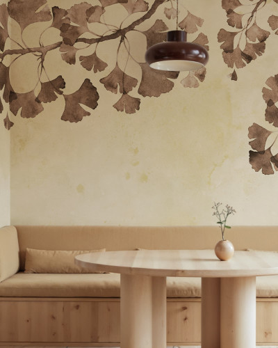 Tapet cu frunze maro Maidenhair Tree