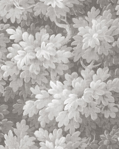 Tapet decorativ cu motiv floral vintage, tonuri de gri