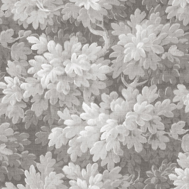 Tapet decorativ cu motiv floral vintage, tonuri de gri