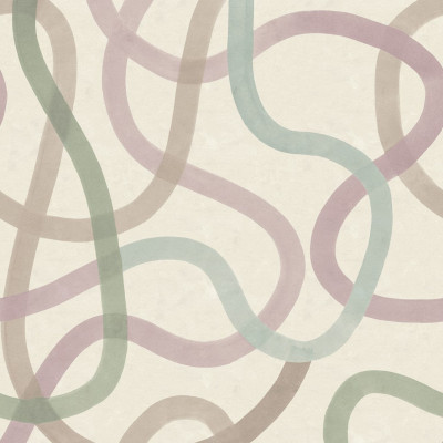 Tapet abstract pastelat într-un living modern