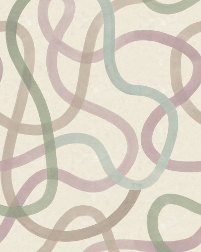 Tapet abstract pastelat într-un living modern