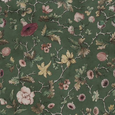 Tapet floral verde cu design rafinat
