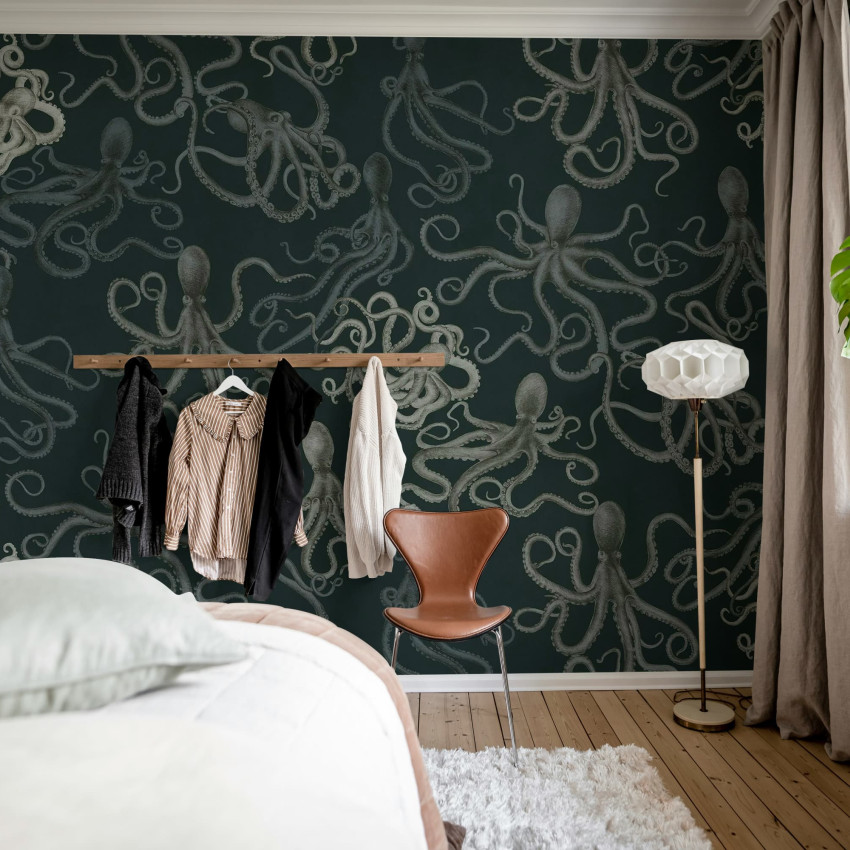 Tapet cu model marin, design interior living